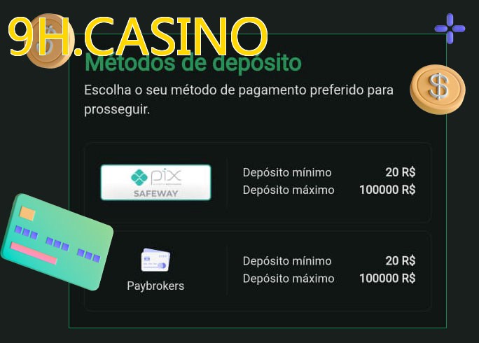 O cassino 9H.CASINObet oferece uma grande variedade de métodos de pagamento